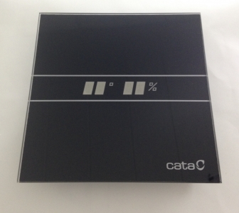 Накладной вентилятор Cata E 100 GTH Bk Black черный (Таймер, датчик влажности, термометр, дисплей)